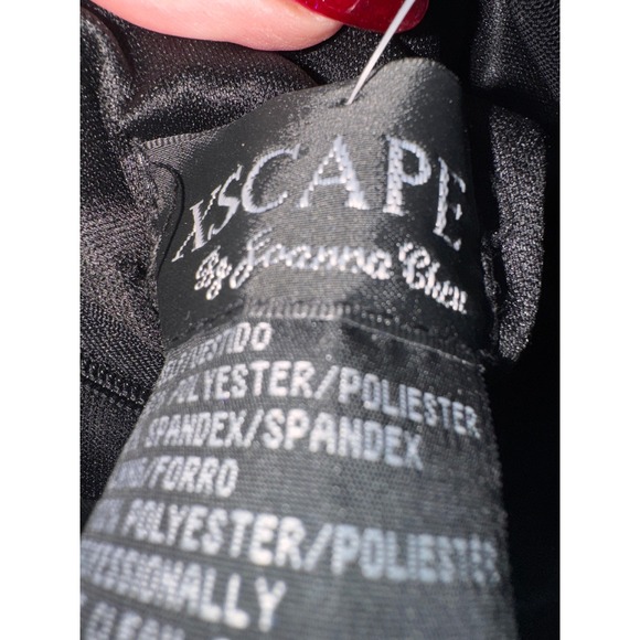 Xscape by Joanna Chen Black Beaded Halter Gown Formal Evening Dress 12 - Picture 8 of 9